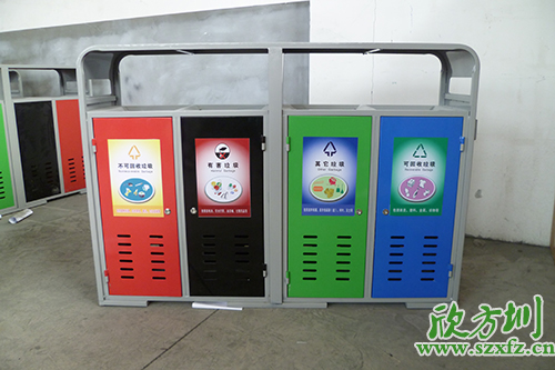 尊重客戶,欣方圳為清遠市定做鋼板分類垃圾桶