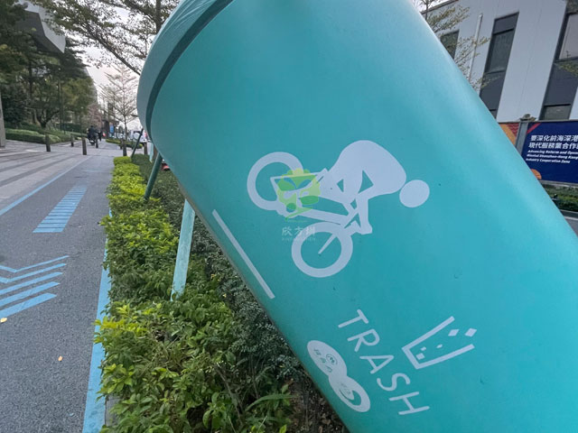 騎行道專線垃圾桶在深圳陸續投放